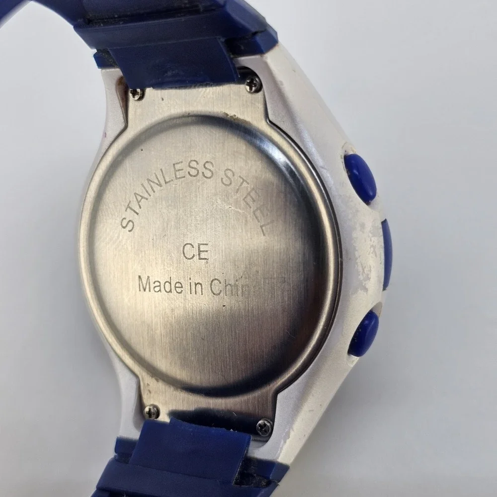 Men's Skechers Sports Watch 44MM Blue White Case Blue Plastic Bands New Battery